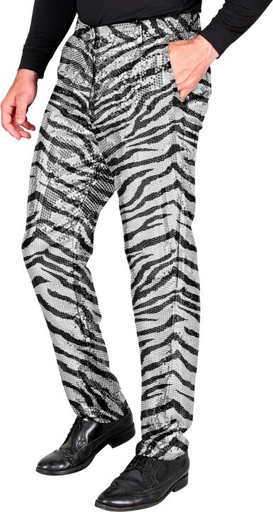 Image du produit Widmann Pantalon homme zèbre à paillettes noir/argenté (M)