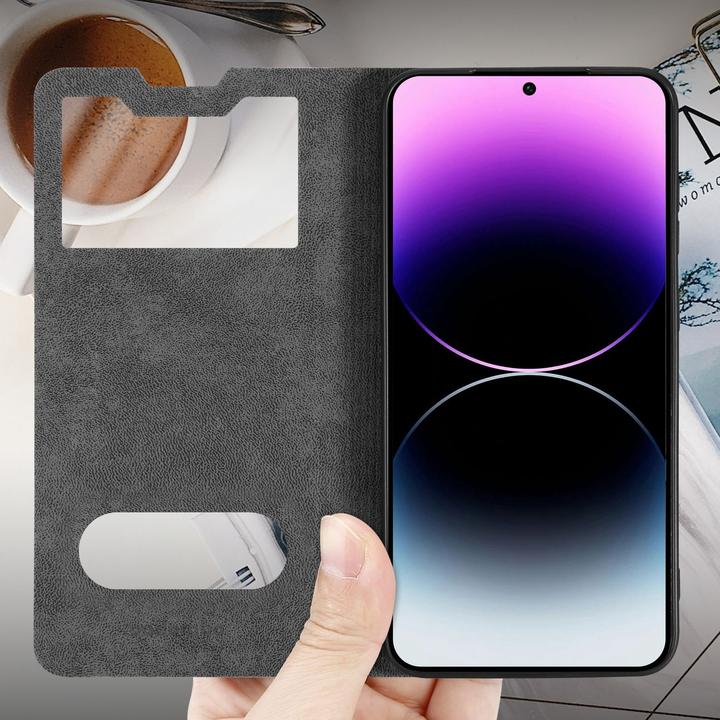 Actual product image Cadorabo Book View cover with double window (Samsung Galaxy S24+)