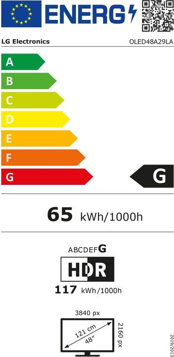 Label énergétique LG OLED48A29LA (48", A2, OLED, 4K, 2022)