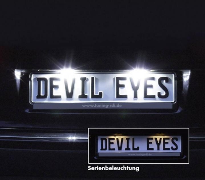 Actual product image Devil Eyes LED license plate lightinguniversal