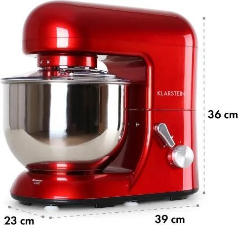 Klarstein Bella Rossa Robot de cuisine1200 watts, 5 litres, Rouge
