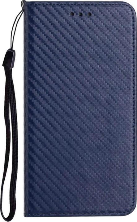 Produktbild Cover-Discount iPhone 15 Pro Max - Carbon Look Flip Case Hülle blau (Apple iPhone 15 Pro Max)
