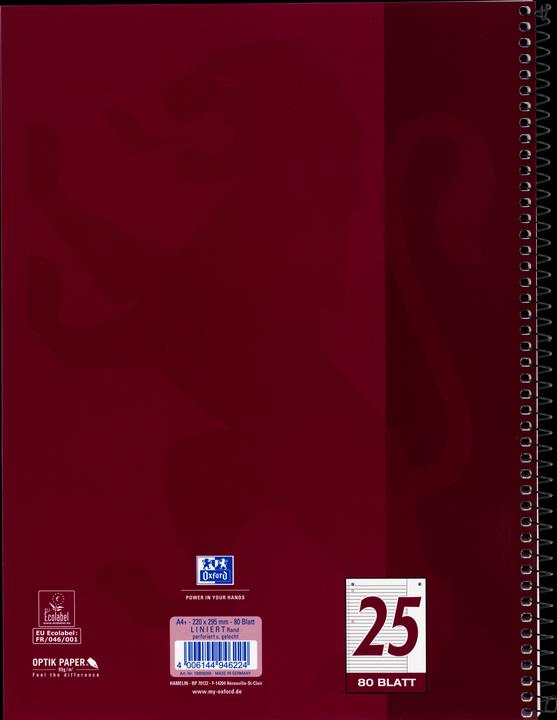 Actual product image Oxford College notebook (A4+, Lined, Hardcover)
