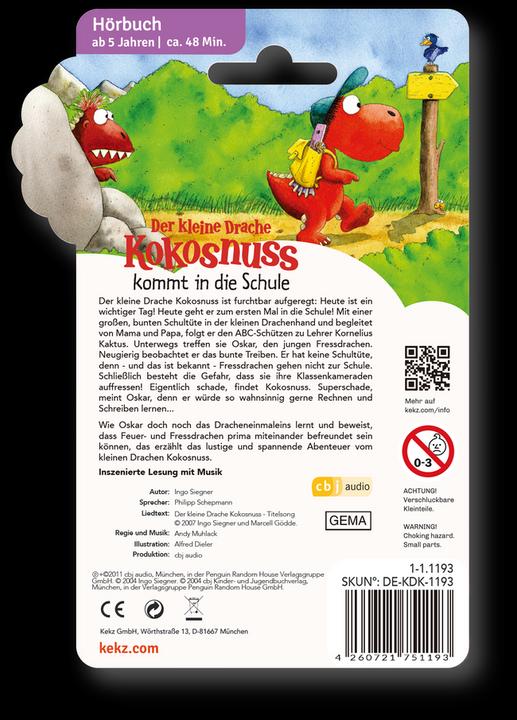 Produktbild Kekz Audiochip Der Kleine Drache Kokosnuss kommt in die Schule (Deutsch)