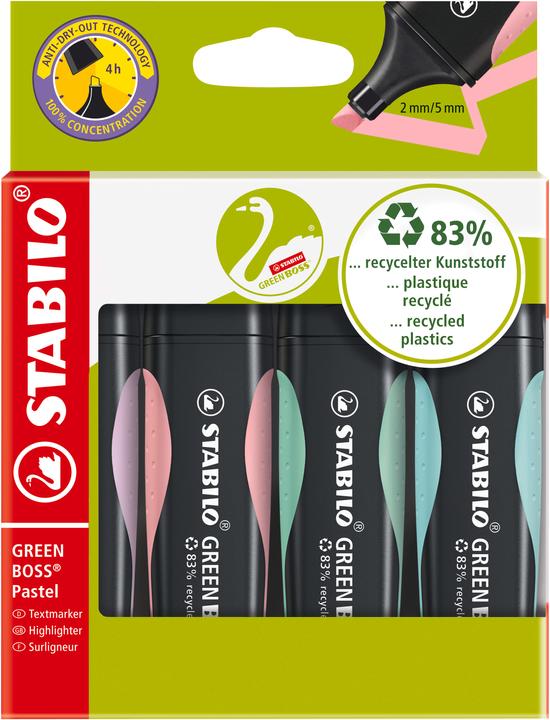 Image du produit STABILO Surligneur GREEN BOSS (Multicolore, 5 mm, 4 x)