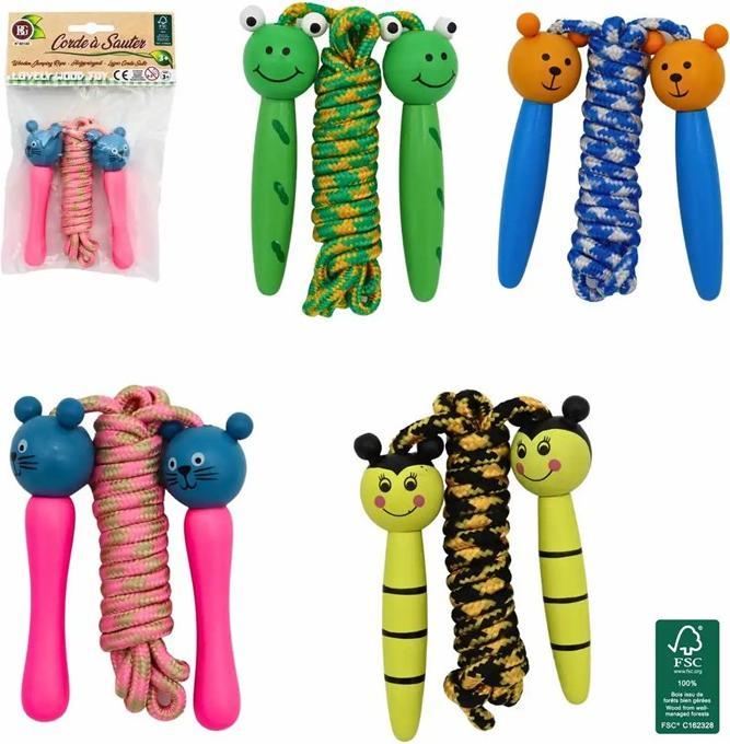 Image du produit Magni Corde à Sauter Poignées en Bois Tête d'Animal 210cm assorti (210 cm)