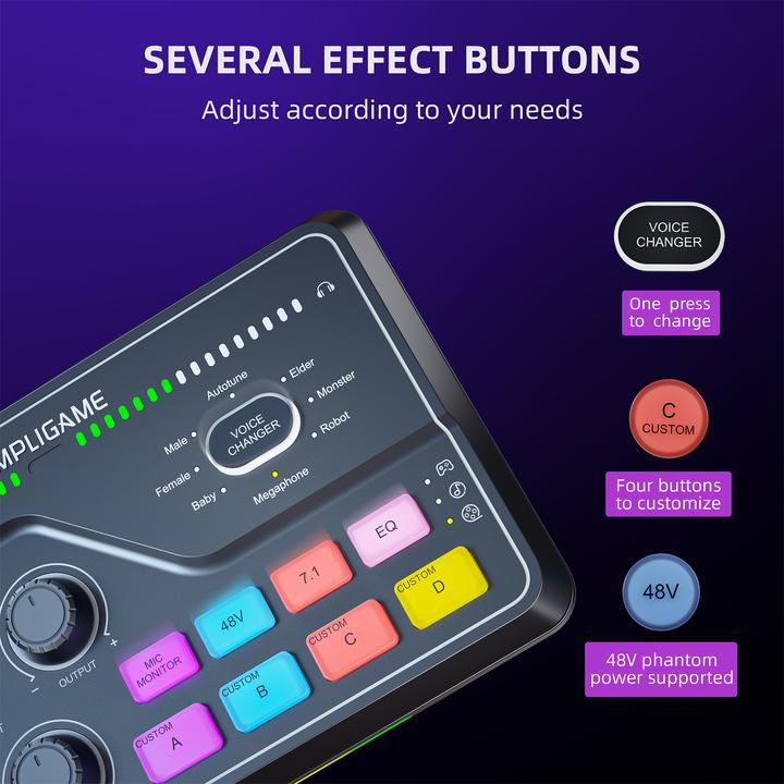 Actual product image Fifine Gaming Audio Mixer SC8 (Studio- and Livemixer)