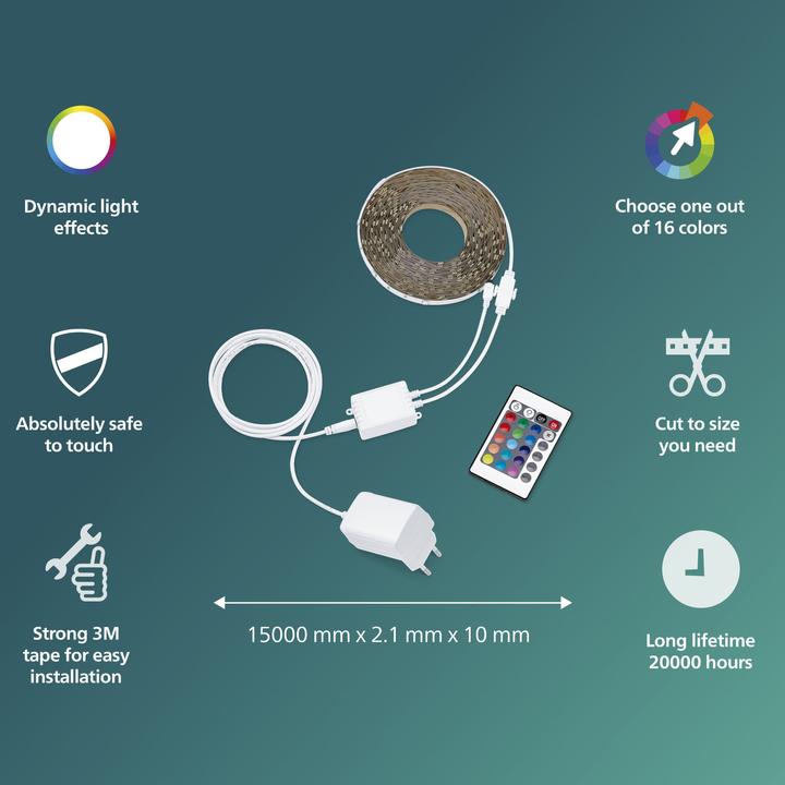 Actual product image Philips Lightstrip (Multicoloured, 1500 cm, Indoor)
