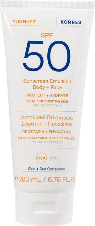Image du produit Korres Yoghurt Sunscreen Emulsion Body + Face SPF 50 (SPF 50, 200 ml)