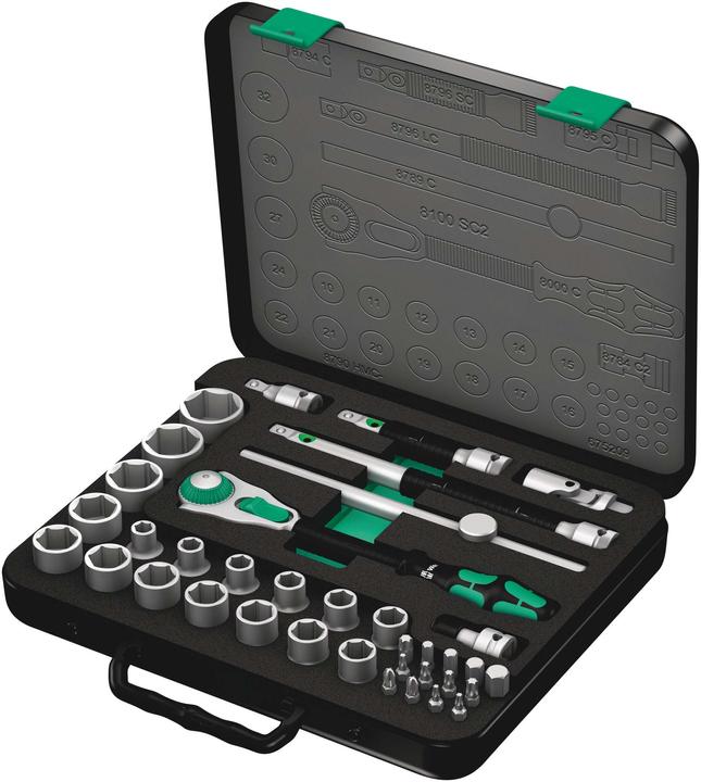 Actual product image Wera 8100 SC 2 Zyklop Speed Ratchet Set (32 mm, 18 mm, 11 mm, 12 mm, 20 mm, 19 mm, 27 mm, 15 mm, 25 mm, 13 mm, 21 mm, 14 mm, 29 mm, 10 mm, 30 mm, 23 mm, 26 mm, 22 mm, 17 mm, 28 mm, 16 mm, 24 mm, 31 mm)