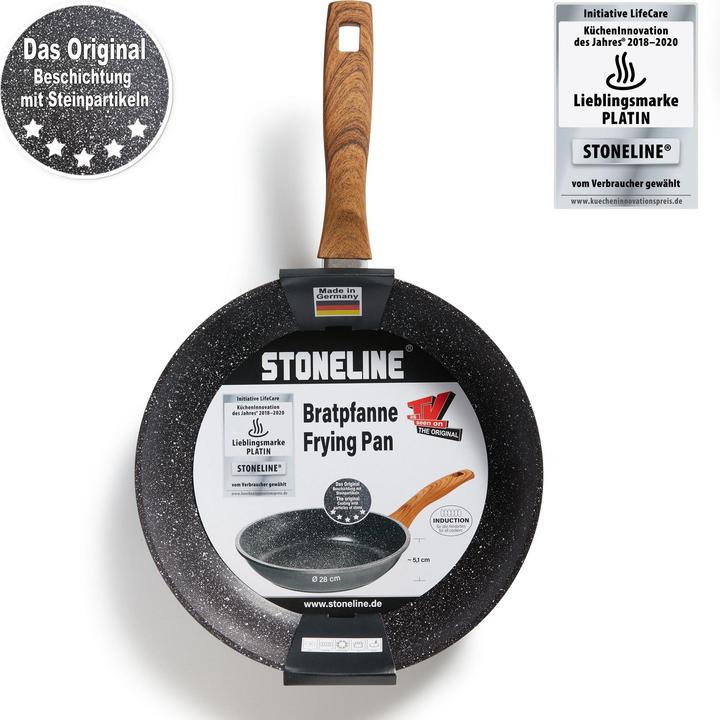 Actual product image Stoneline Back to Nature frying pan 28 cm, Made in Germany, induction, non-stick coated pan (28 cm, Frying pan, Aluminium)