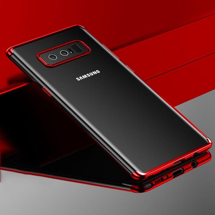 Produktbild König Design Handy Hülle Schutz Case für Samsung Galaxy Note 8 Durchsichtig Transparent Rot (Samsung Galaxy Note 8)