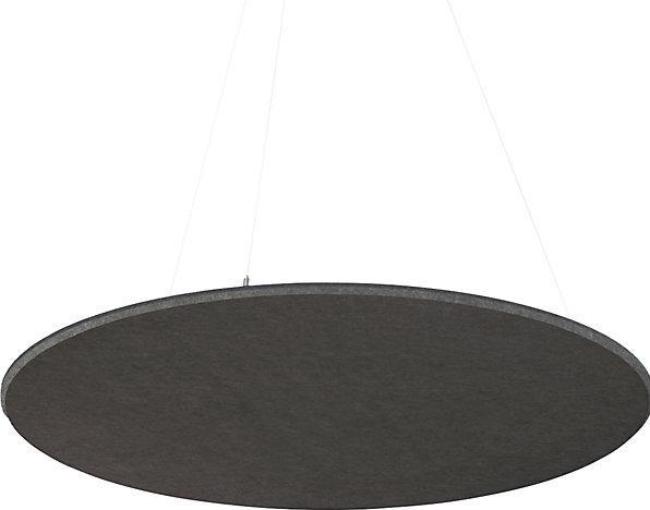 Actual product image eurokraft basic Acoustic ceiling panel, PET felt, Ø 1200 mm, round shape, dark grey.