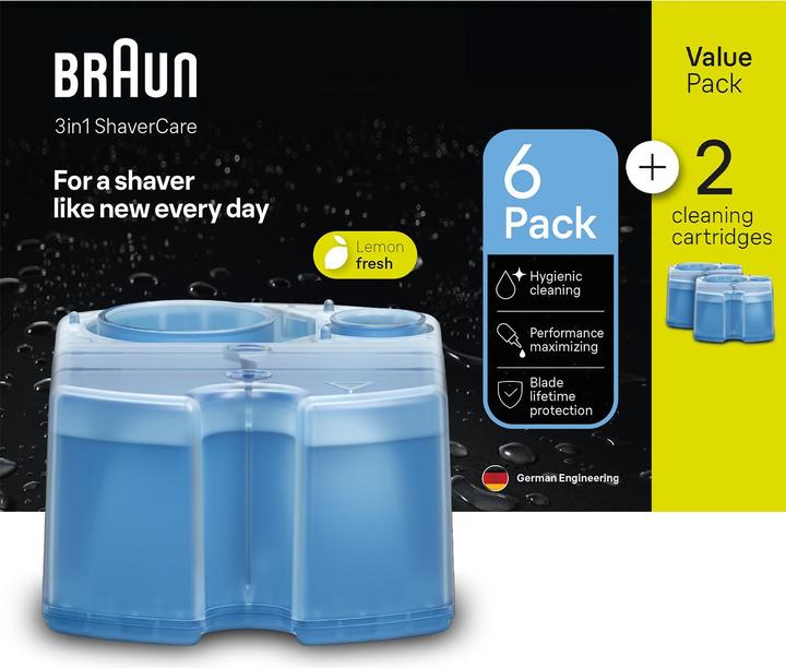 Produktbild Braun Braun CCR 6+2 Rasierer-Reinigungsstation Nachfüllkartuschen (8 x)