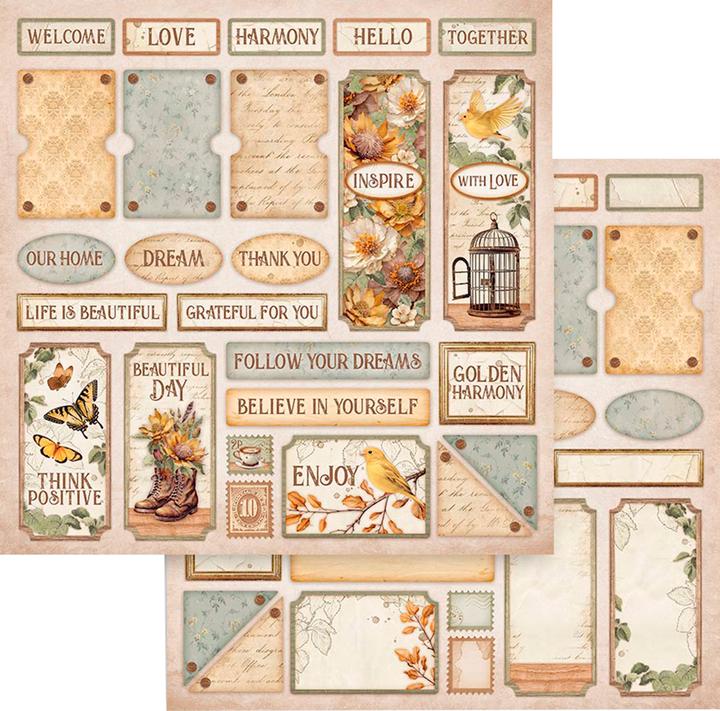 Actual product image Stamperia Scrapbook block "Golden Harmony" (10 x)