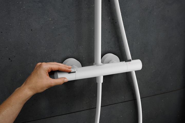 Actual product image hansgrohe Pulsify S Puro shower system 260, 1jet, Ecostat Fine, hand shower 3jet, EcoSmart
