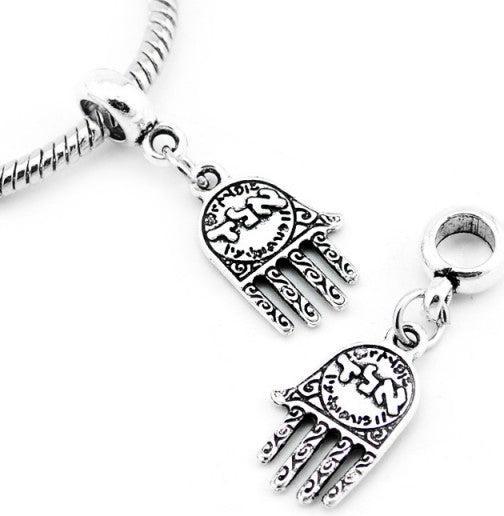 Hermex Fatima hamsa Hand Charm Anhänger für Armband - Silbrig (Silber)