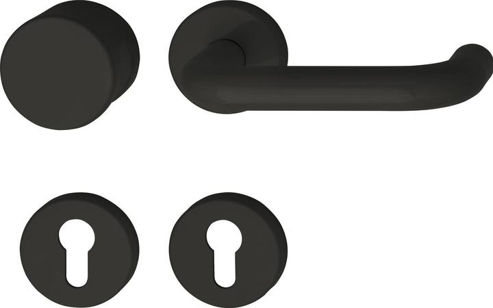 Actual product image Hewi Door fitting 111.23R/122.23 FH lever set | on rose PZ | deep black (Door set)