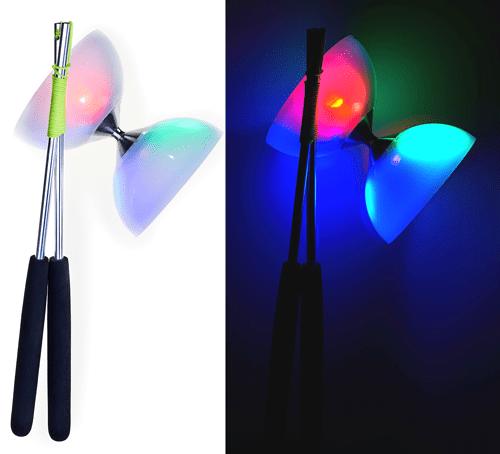 Actual product image Eureka! Diabolo with LED lighting and aluminum sticks
