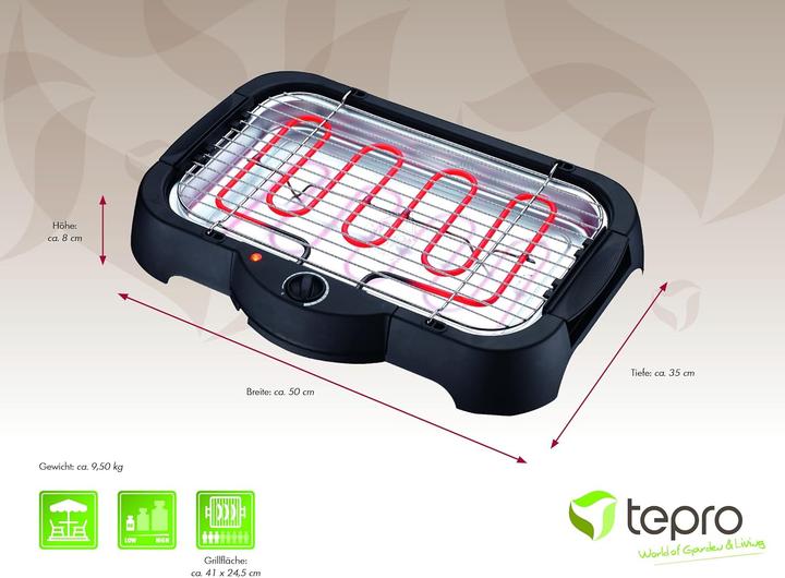 Productafbeelding Tepro Louisville elektrische grill 50,0 x 35,0 x 8,0 cm (2 kW)