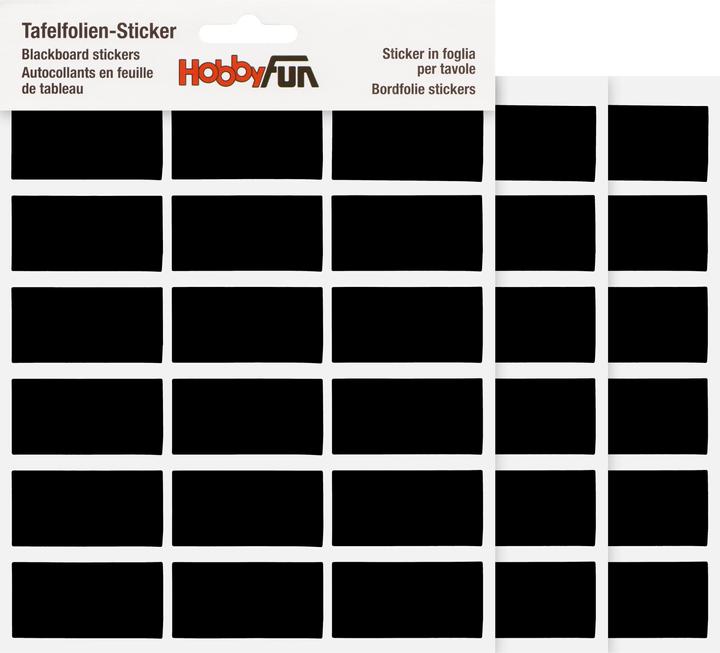 Produktbild Hobby Fun Tafelfolien-Sticker "Rechteck - glatte Kanten", 3 Bogen à 18 Stück