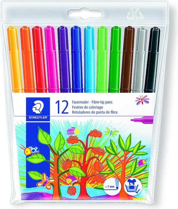 Image du produit Staedtler Feutre de coloriage NC 12 couleurs assorties (multicolore, 12 x)