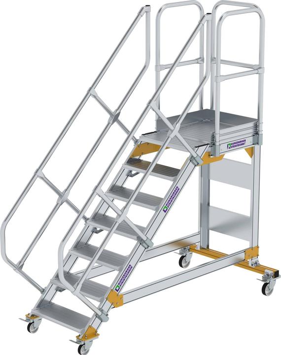 Actual product image Munk Platform steps 45ï¿½ mobile Step width 600 mm 7 steps Aluminium ribbed (Platform ladder, 60 cm)