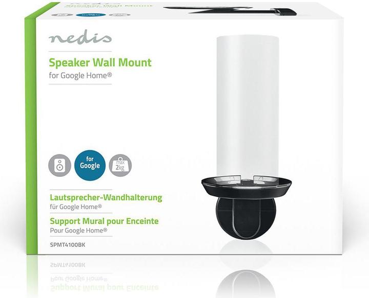 Actual product image Nedis Speaker Holder Speaker Holder Google Home Wall 2 kg Fixed Metal/Steel Black Black (1 pcs., Wall installation, Not movable)