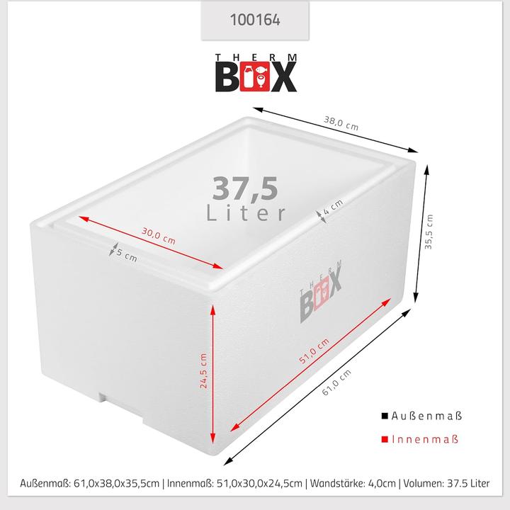 Produktbild Therm Box Styropor-Isolierbox (37,5L, wiederverwendbar) (37.50 l)