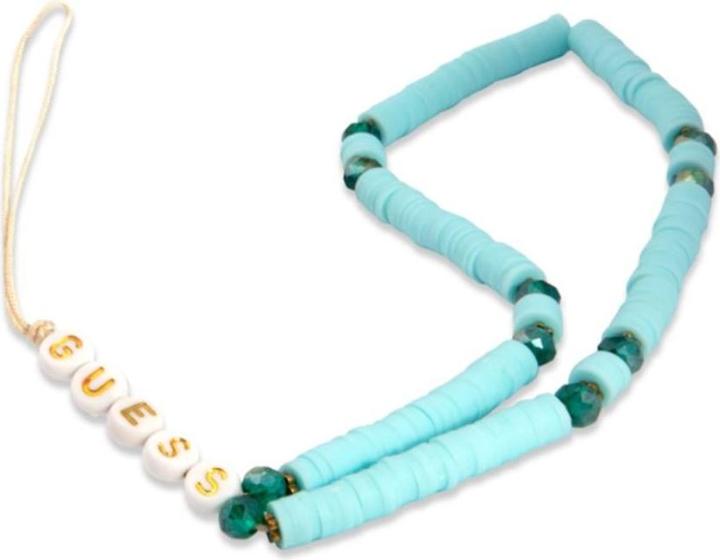 Guess Ratet mal, zawieska GUUSTPEARP Phone Strap blau/blaue Heishi-Perlen (25 cm, Kunststoff)