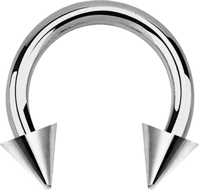 Star Piercing Circular Barbell silber mit zwei Cones (Chirurgenstahl 316L)