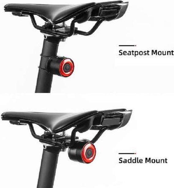 Produktbild Rockbros Q3 rear bicycle lamp with intelligent stop system - black (30 lm)