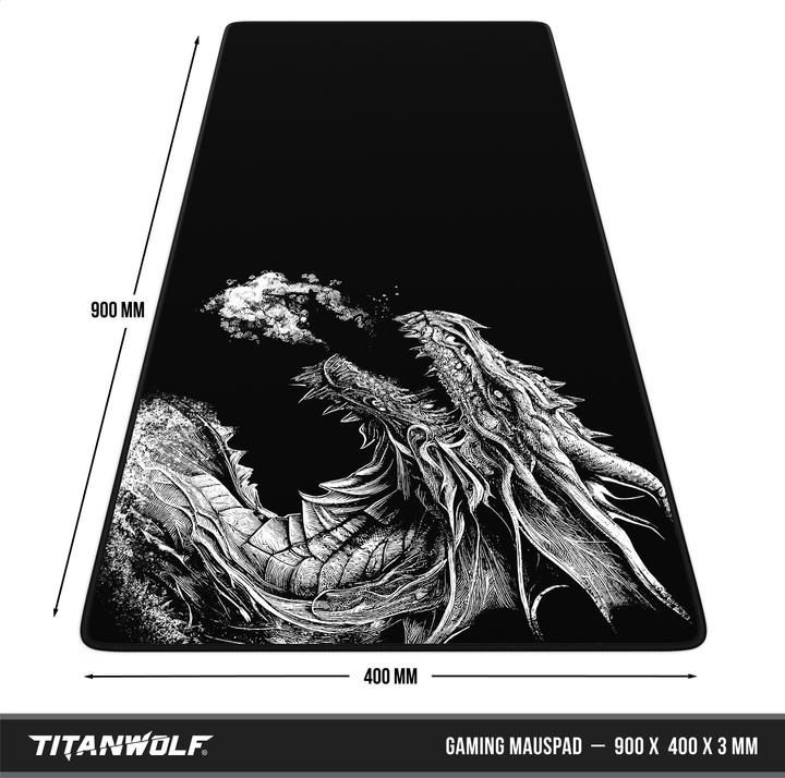 Image du produit Titanwolf Tapis de souris gaming, 900 x 400mm XXL Speed Gaming Mouse Mat, Mousepad Extra Large Surface, Black (XXL)