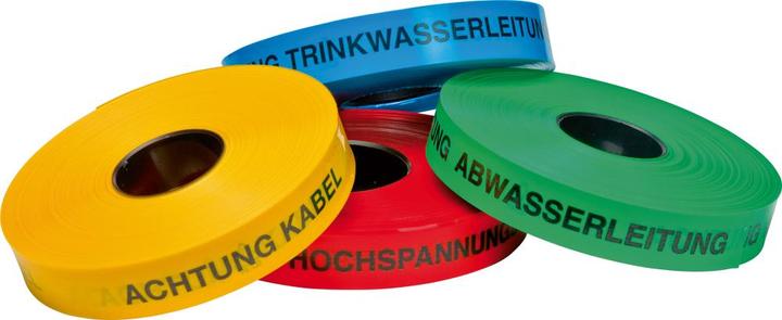 Produktbild Multicoll Trassenwarnband Aufdruck Achtung Kabel Breite 40 mm Länge 250 m gelb (40 mm)