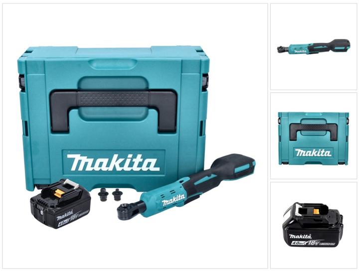 Actual product image Makita DWR 180 M1J Battery ratchet screwdriver 18 V 47,5 Nm 1/4" 3/8" + 1x battery 4,0 Ah + Makpac - (1/4", 3/8")
