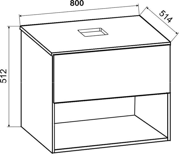 Immagine prodotto VCM Blocco bagno 2 pezzi cassetto lavabo "Lendas II" mobili da bagno