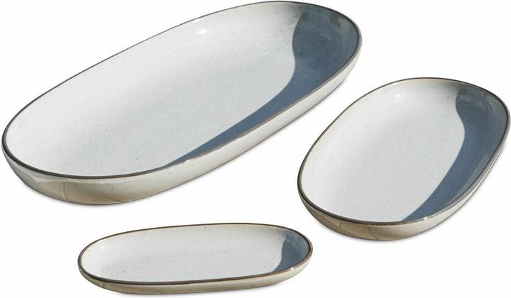 Loberon Set di 3 piatti da portata Biarré grigio