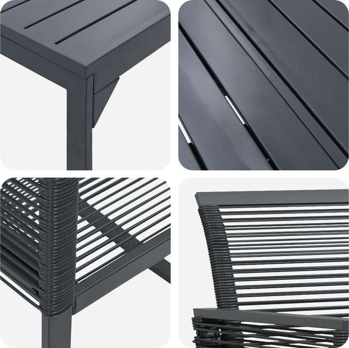 Produktbild VidaXL 9-teiliges Garten Esszimmer Set Schwarz Poly Rattan (80 cm)