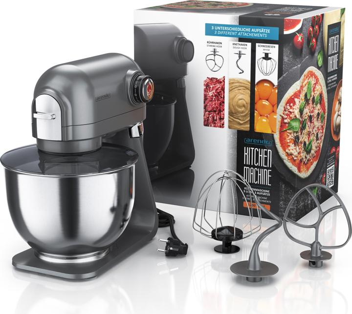 Actual product image Arendo Food processor, mixer with 5 litre stainless steel bowl incl. 3 mixing tools, mixer with 1200 W (1200 W)