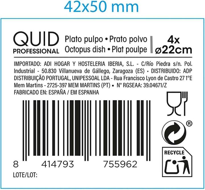 Produktbild Quid Tablett für Snacks Professional Pulpo Beige Holz 22 cm 4 Stück