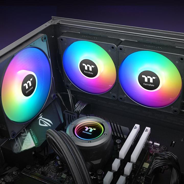 Image du produit Thermaltake Ventilateur De Refroidissement Pour PC Ct120 Ex Argb Sync 3 Fan Black Cl-F181-Pl12sw-A (120 mm, 3 x)