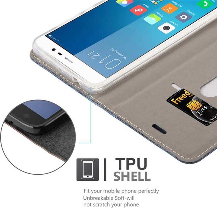 Produktbild Cadorabo Book Jeans Optik Cover (Xiaomi Redmi Note 4)