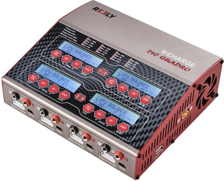 Produktbild Reely V-Charge 240 Quadro Modellbau-Multifunktionsladegerät 12 V, 230V 12A LiPo, LiIon, LiFePO, LiH