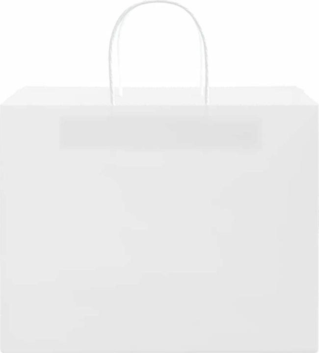 Produktbild VidaXL Kraftpapiertüten 50 Stk. mit Henkel Weiss 32x22x24 cm Papiertüte (Geschenktüte, 50 x)