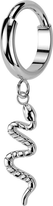 Produktbild Star Piercing Micro Segmentring klappbar silber Anhänger Schlange (Titan G23, ohne Messing)