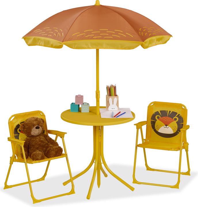 Relaxdays Kid?s Furniture Set, Folding Chairs & Table