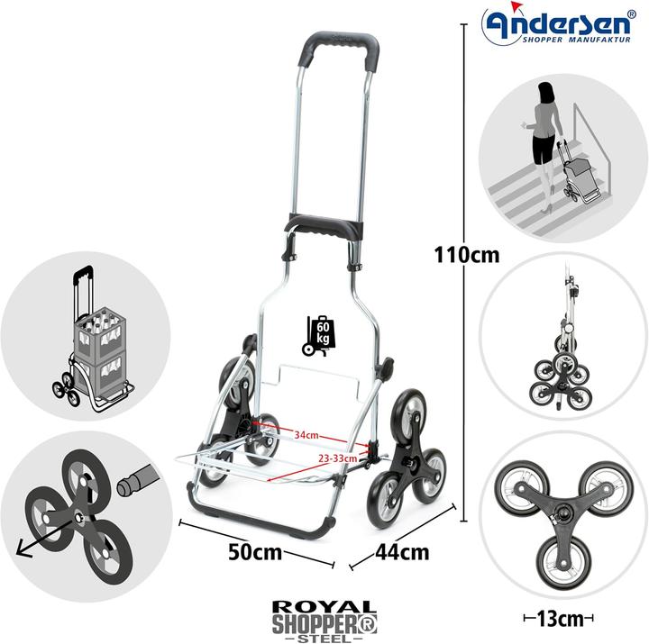 Actual product image Andersen Royal Shopper - Einkaufstrolley mit Treppensteiger und Kühlfach