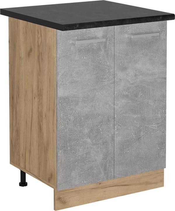 Actual product image Vicco Küchenunterschrank R-Line, Beton/Goldkraft Eiche, 60 cm, AP Anthrazit