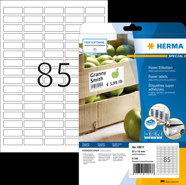 Actual product image HERMA Power labels A4