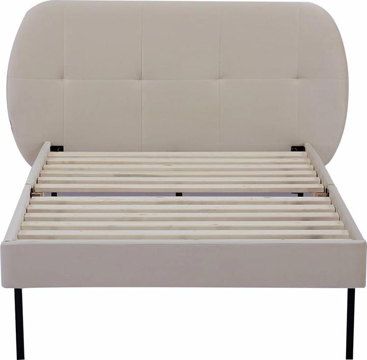 Image du produit En.Casa Lit rembourré Porvoo avec matelas velours 90x200 cm Beige (90 x 200 cm)